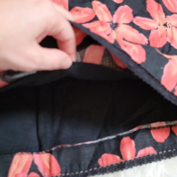 RW CO Strapless 100% Linen 100% Cotton A-Line Floral Sweetheart Neckline Sz 4 - Picture 5 of 16